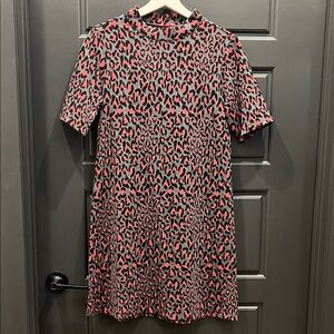Even&Odd Leopard Print Short Sleeve Dress Size M